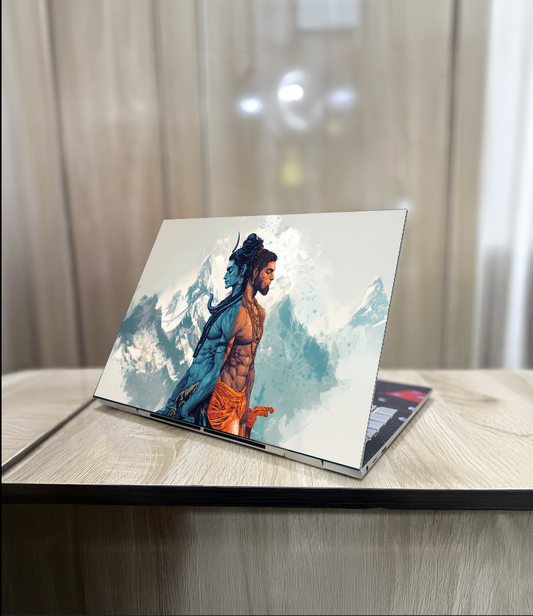The Lord Hanuman and Shiva Laptop Skin | Premium Glossy - Bharatvarsh Arts--Wall Poster Sets - Buy Indian Spiritual, Mythology, Gods, Warrior Wall Art - For Living Room, Decor