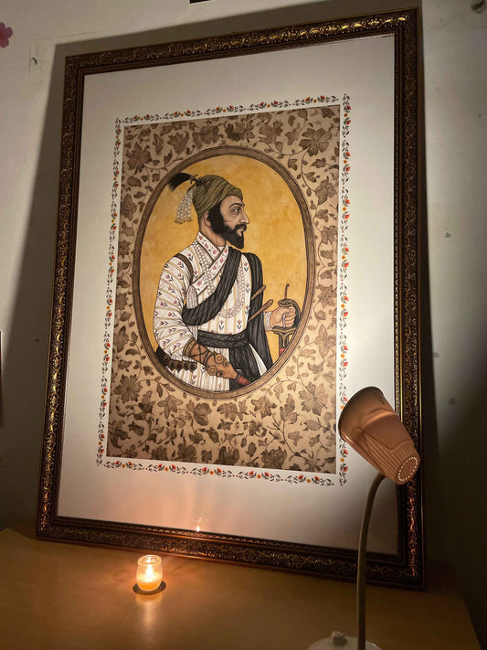 Royal Collection Shree Chatrapati Shivaji Maharaj Wall Frame | Museum Quality - Bharatvarsh Arts--Wall Poster Sets - Buy Indian Spiritual, Mythology, Gods, Warrior Wall Art - For Living Room, Decor