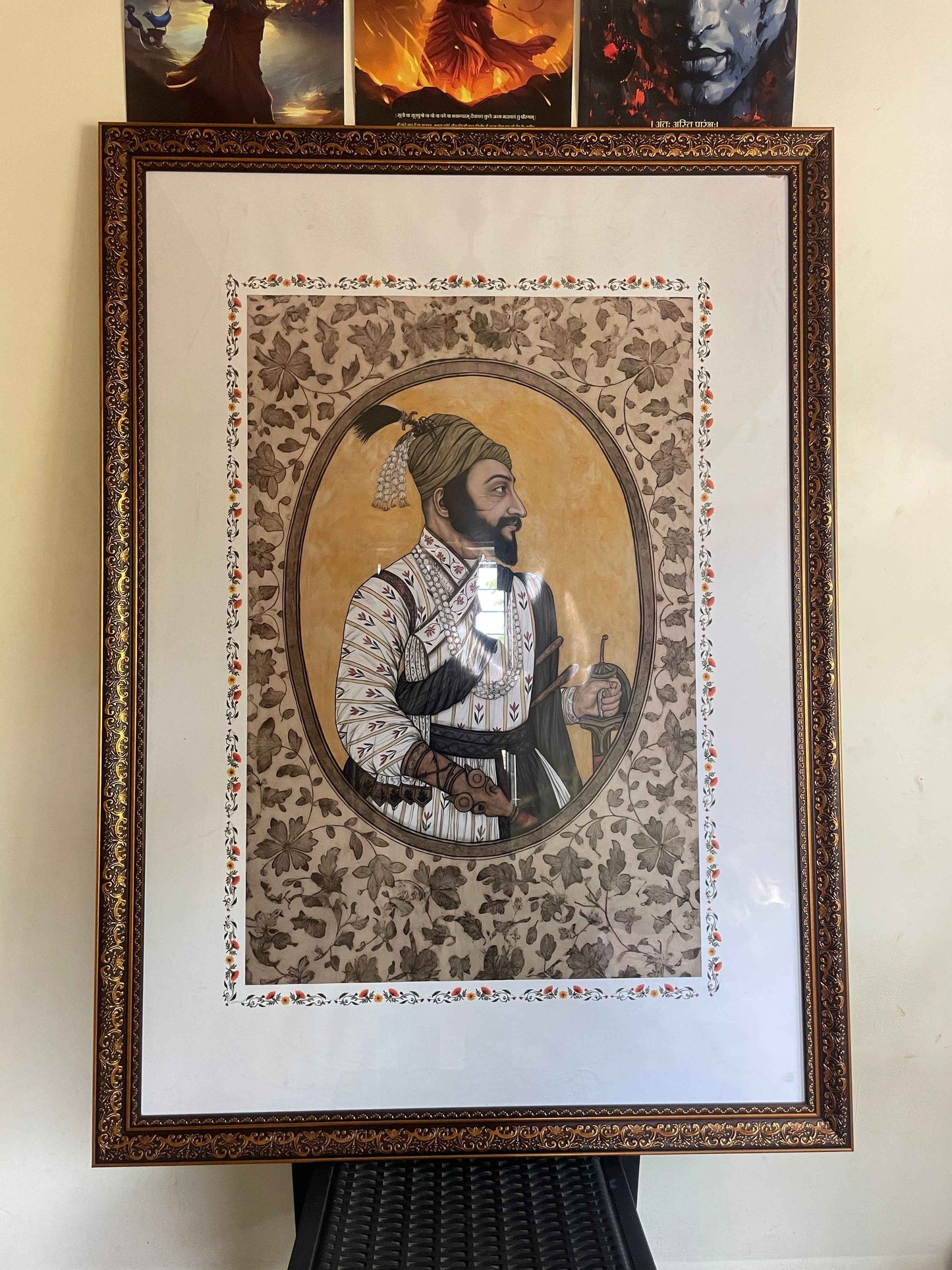 Royal Collection Shree Chatrapati Shivaji Maharaj Wall Frame | Museum Quality - Bharatvarsh Arts--Wall Poster Sets - Buy Indian Spiritual, Mythology, Gods, Warrior Wall Art - For Living Room, Decor