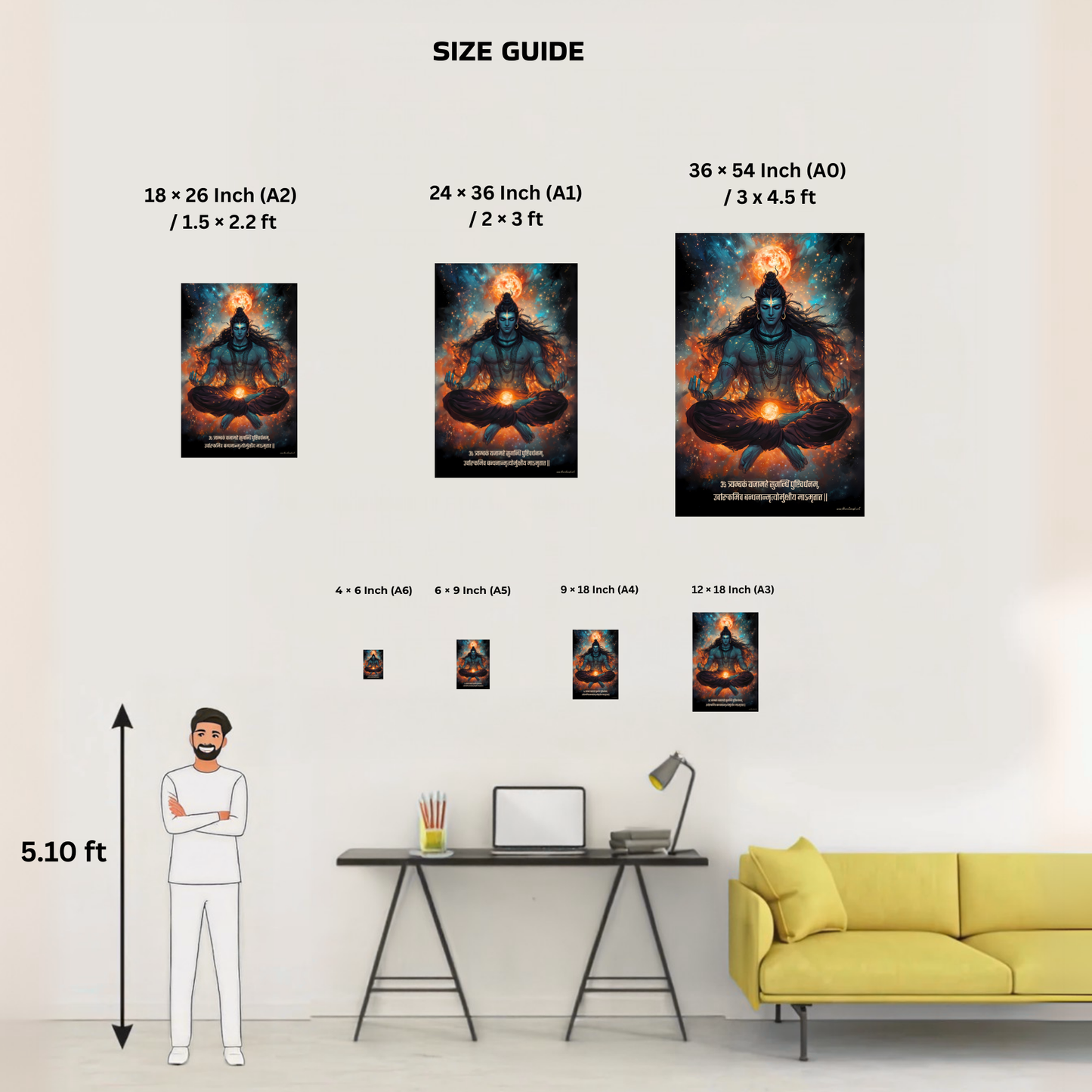 The 'YODDHA' 12 Premium Warrior Posters Combo + Free Wall Friendly Glue Dots + 2 Surprise Sticker