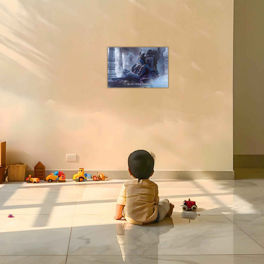 The King of Mathura Shree Krishna Poster | 8K | Premium Glossy - Bharatvarsh Arts--Wall Poster Sets - Buy Indian Spiritual, Mythology, Gods, Warrior Wall Art - For Living Room, Decor