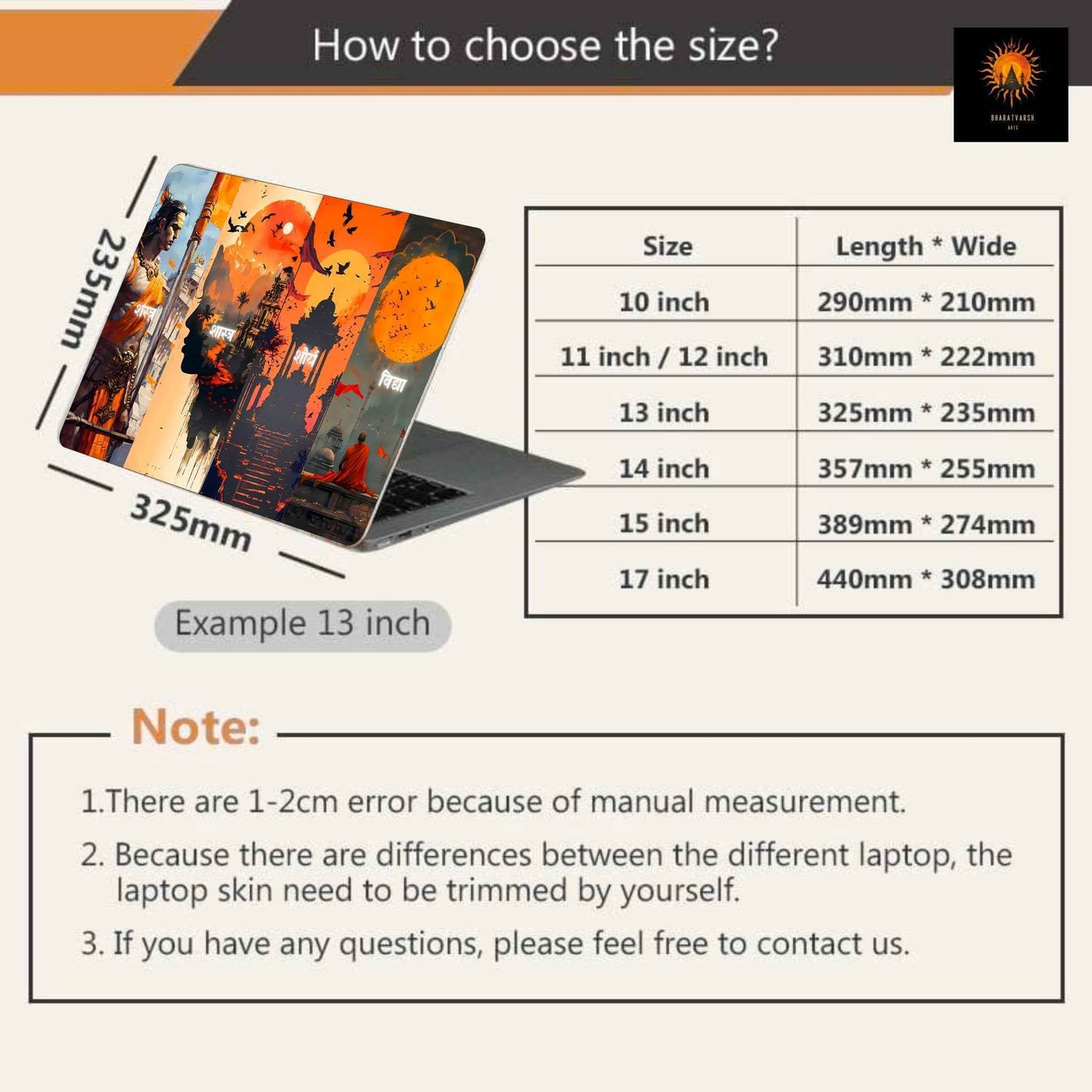 The 17 Inch "शस्त्र • शास्त्र • शौर्य • विद्या" Laptop Skin | Premium Glossy