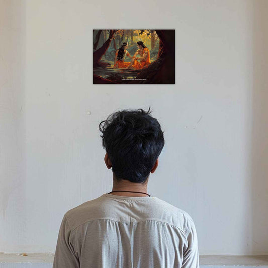 The 'वनवास' Moment of Ram and Sita | 8K | Premium Glossy - Bharatvarsh Arts--Wall Poster Sets - Buy Indian Spiritual, Mythology, Gods, Warrior Wall Art - For Living Room, Decor