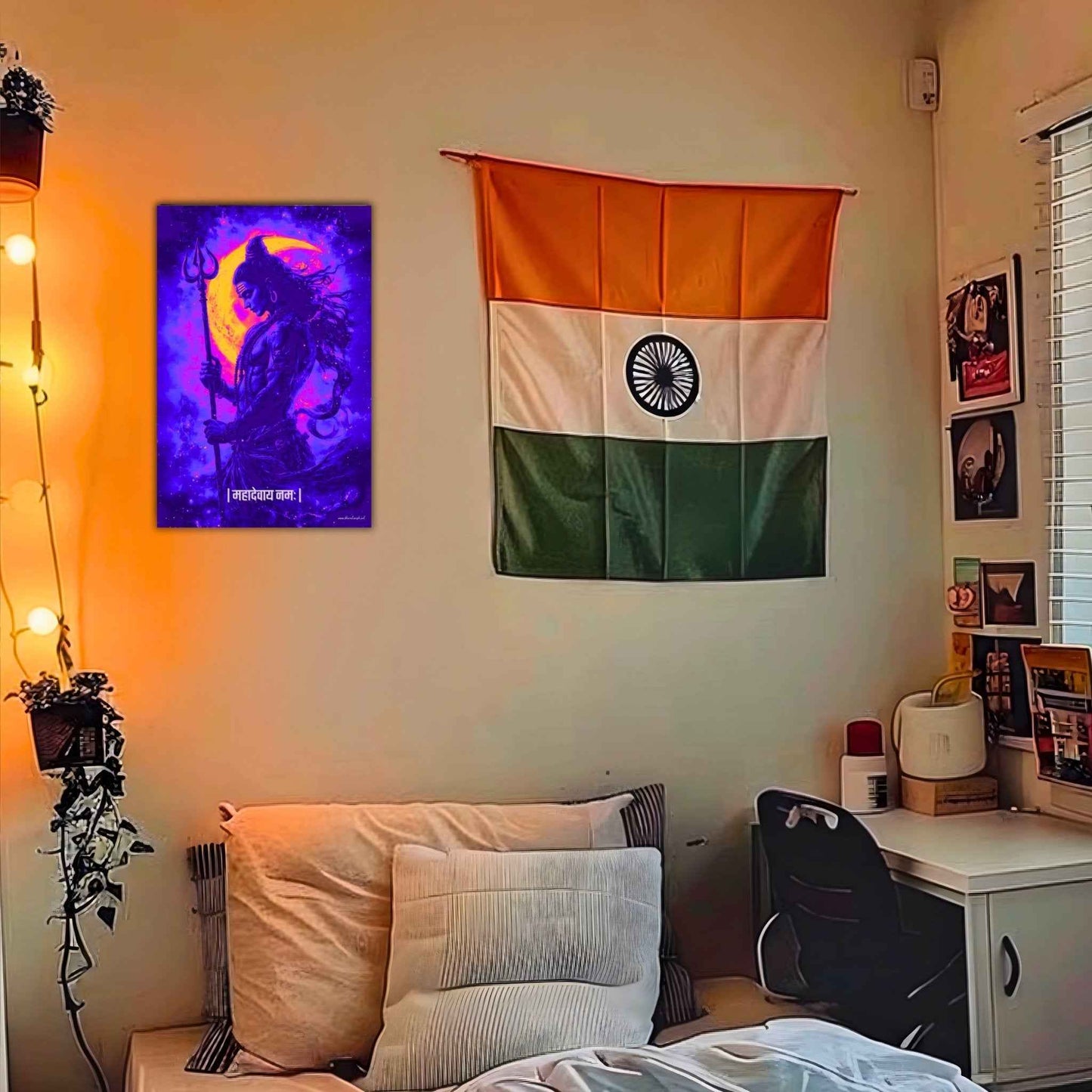 The "महादेवाय नमः" Shivji Poster | 8K | Premium Glossy - Bharatvarsh Arts--Wall Poster Sets - Buy Indian Spiritual, Mythology, Gods, Warrior Wall Art - For Living Room, Decor