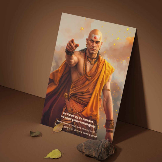 Chanakya Wall Poster – ‘न च त्यागसमं सुखम्’ | Bharatvarsh Arts