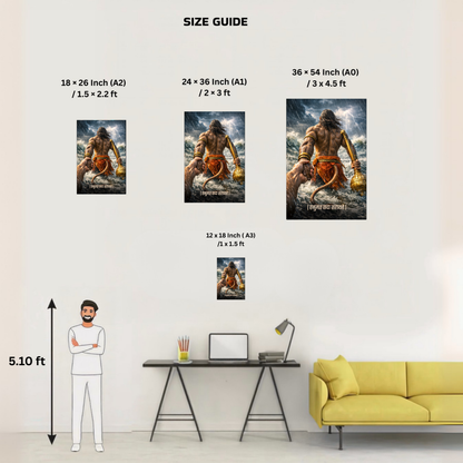 The 'हनुमंत सदा सहायते' Hanuman Ji Poster | 8K | Premium Glossy