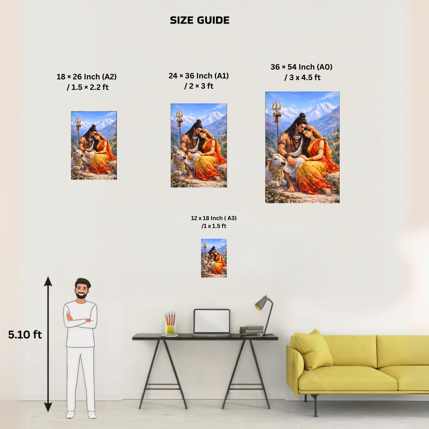 The Shiv Parvati Peaceful Poster | 8K | Premium Glossy