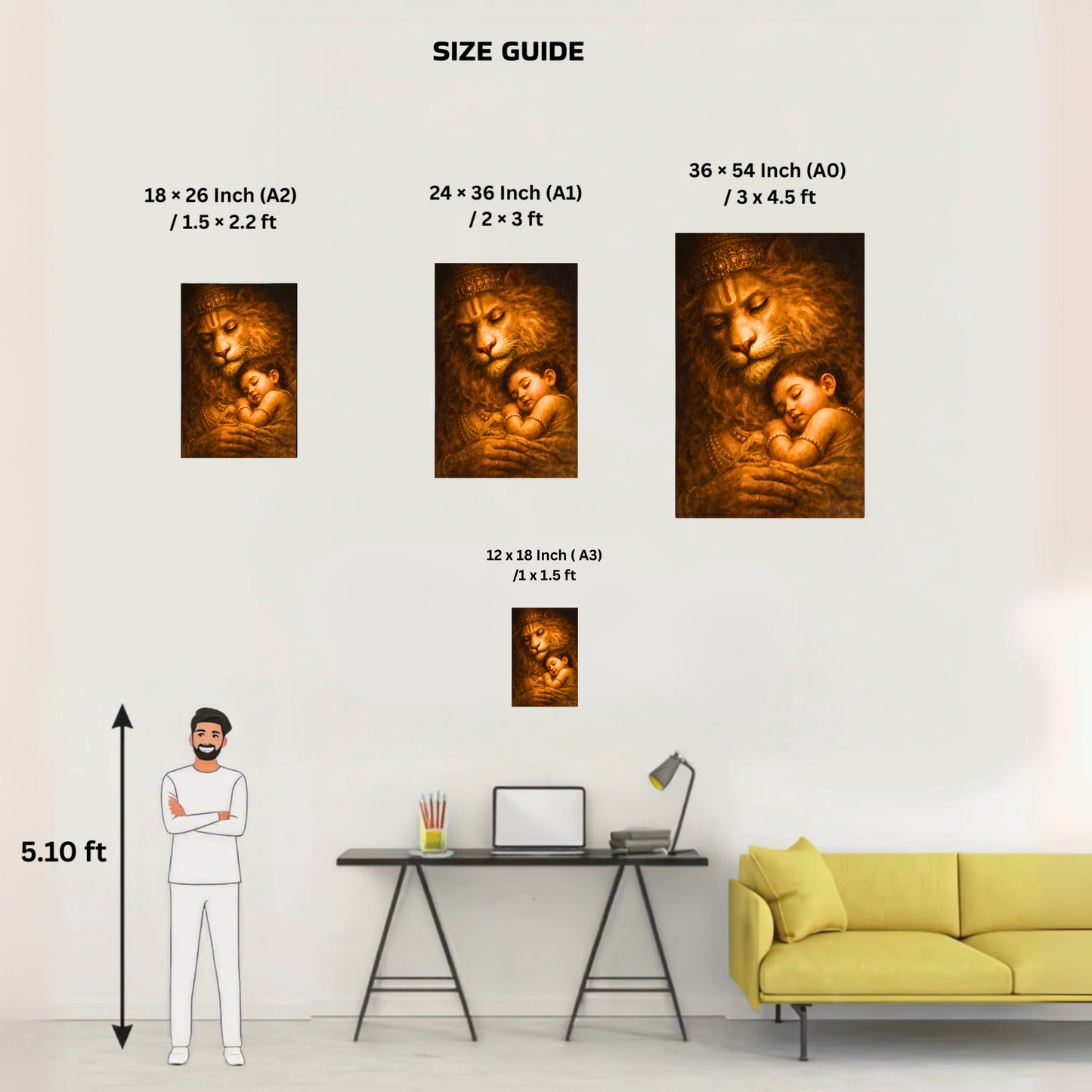 The Narsimha Bhagwan Peaceful Poster | 8K | Premium Glossy