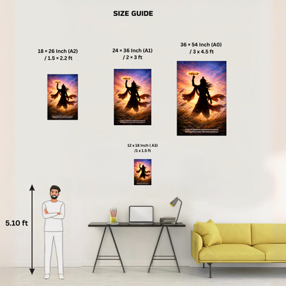 The "यदा यदा हि धर्मस्य" Krishna Bhagwan Poster | 8K | Premium Glossy