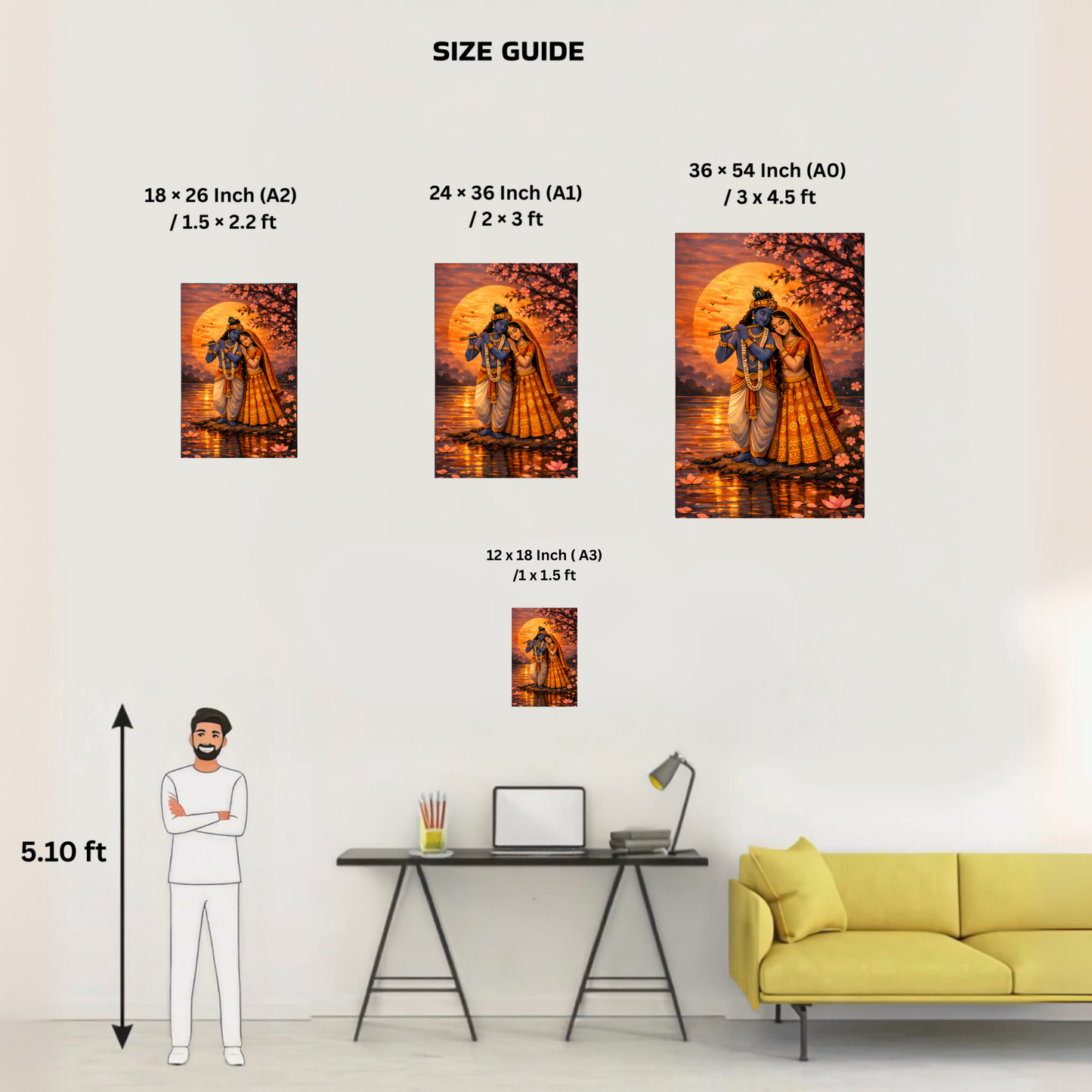 The Young Radha Krishna Anime style Poster | 8K | Premium Glossy