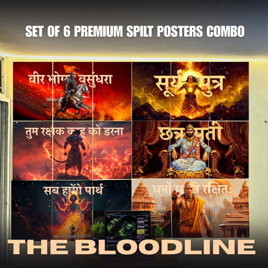 The 'LEGENDS' Set of 6 Epic Warrior and Motivational 3 Panel Split Posters Combo | 8K | Premium Glossy