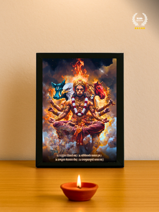 The 'ॐ पञ्चमुखहनुमते' Panchmukhi Hanuman Wall Frame | Premium Quality