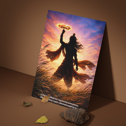 The "यदा यदा हि धर्मस्य" Krishna Bhagwan Poster | 8K | Premium Glossy