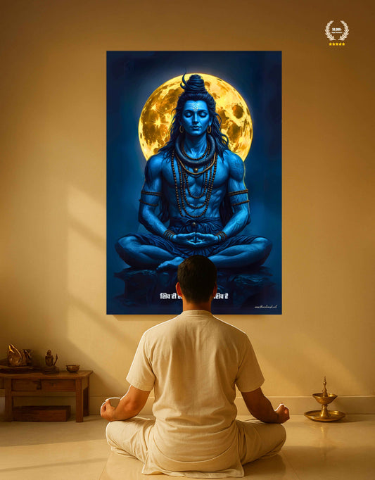 The "शिव ही सत्य है" Shiva Large Poster  | 8K | Premium Glossy