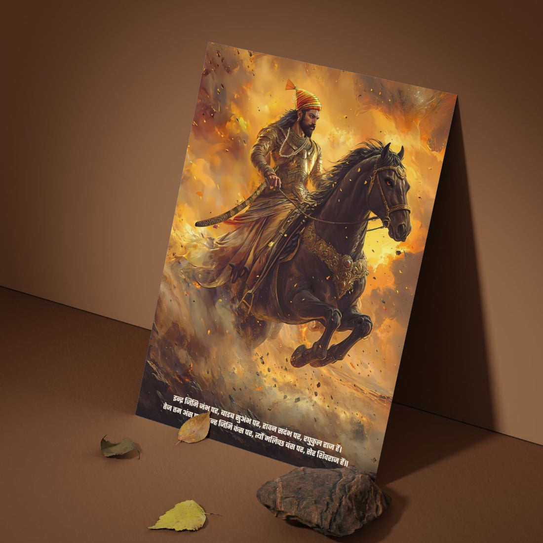 The "इन्द्र जिमि जंभ पर" Chatrapati Shivaji Maharaj Poster | 8K | Premium Glossy - Bharatvarsh Arts--Wall Poster Sets - Buy Indian Spiritual, Mythology, Gods, Warrior Wall Art - For Living Room, Decor