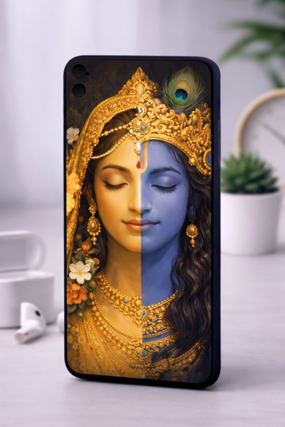 The Radha Krishna Peaceful Mobile Skin | Premium UV Print | Matte Finish