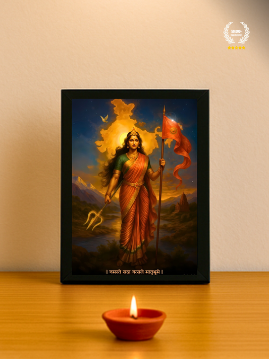The 'नमस्ते सदा वत्सले मातृभूमे' Bharat Mata Wall Frame | Premium Quality