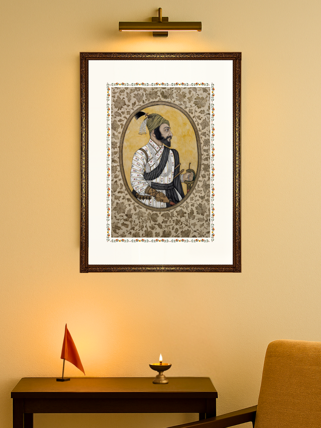 The Historic Chatrapati Shivaji Maharaj Wall Frame | Premium Quality - Bharatvarsh Arts--Wall Poster Sets - Buy Indian Spiritual, Mythology, Gods, Warrior Wall Art - For Living Room, Decor