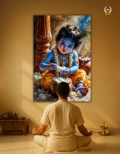 The Bal Krishna Makhanchor Premium Large Poster | 8K | Premium Glossy