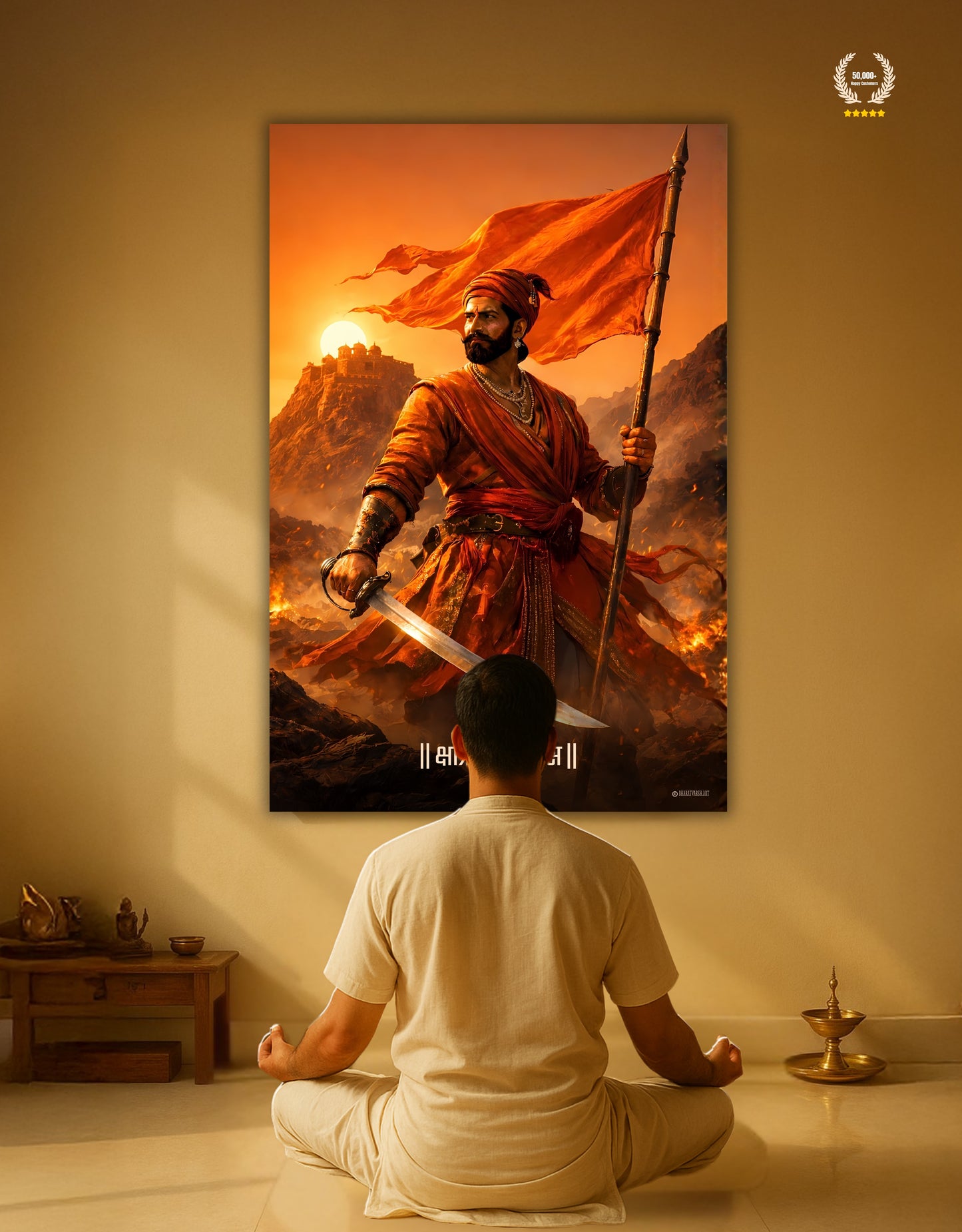 The 'क्षत्रियकुलावतंस' Chatrapati Shivaji Maharaj Premium Large Poster | 8K | Premium Glossy
