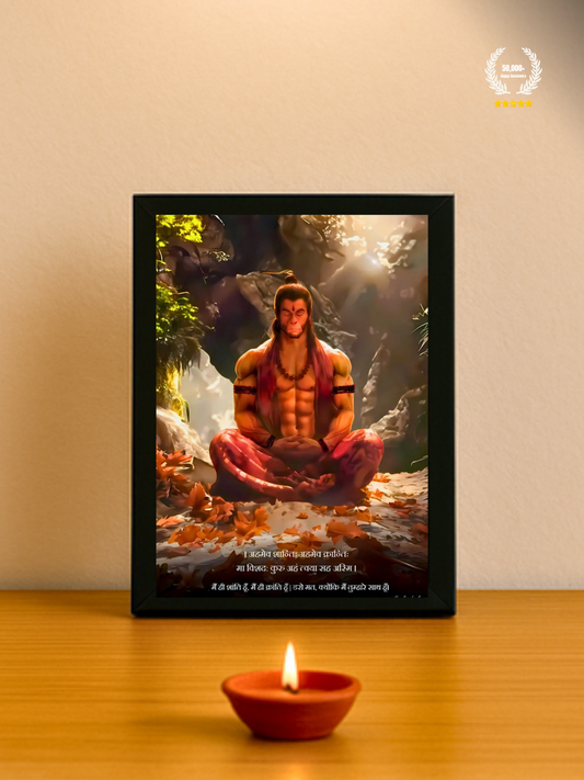 The 'अहमेव क्रान्तिः' Hanuman Meditation Wall Frame | Premium Quality