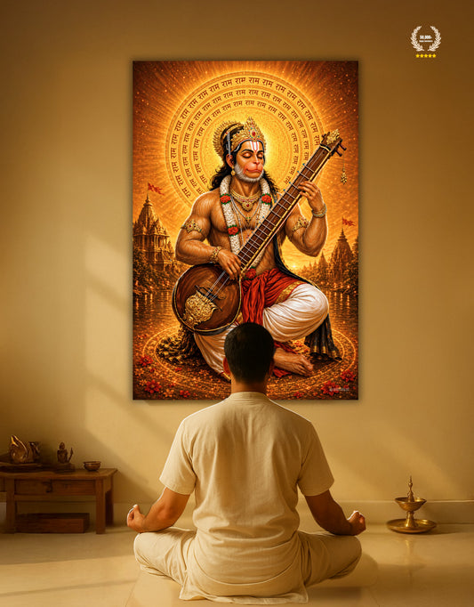 The Hanuman Ji Bhajan Peaceful Premium Large Poster | 8K | Premium Glossy