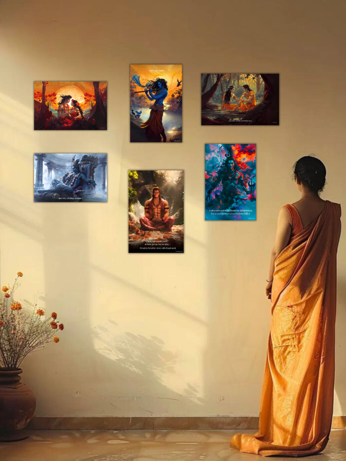 The Bharatvarsh Inner Peace Combo | 6 Premium Posters + Free Fevicol EasyStick Kit + 1 Surprise Sticker | Size : 1 x 1.5 ft