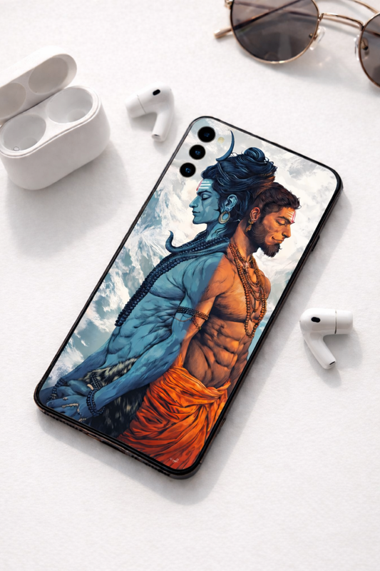 The Shiv Hanuman Powerful Mobile Skin | Premium UV Print | Matte Finish