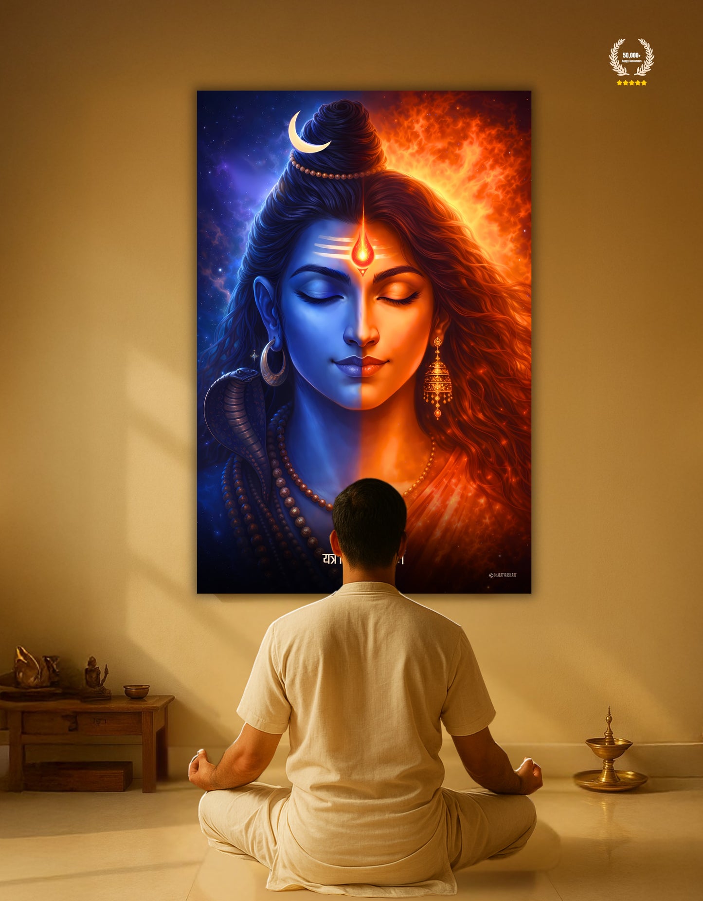 The 'यत्र शिवः तत्र शक्तिः' Shiv Shakti Premium Large Poster | 8K | Premium Glossy