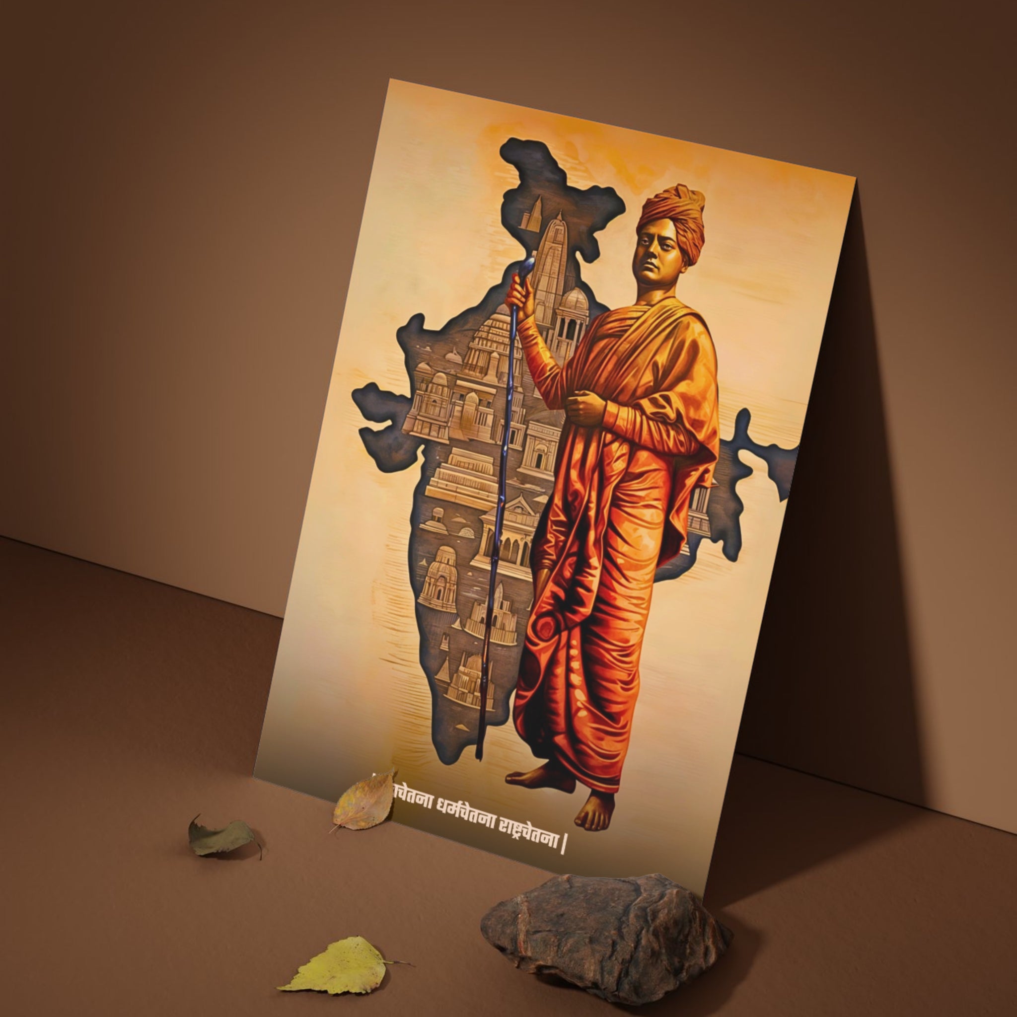The "युवचेतना धर्मचेतना राष्ट्रचेतना" Swami Vivekananda Poster | 8K | Premium Glossy - Bharatvarsh Arts--Wall Poster Sets - Buy Indian Spiritual, Mythology, Gods, Warrior Wall Art - For Living Room, Decor