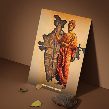 The "युवचेतना धर्मचेतना राष्ट्रचेतना" Swami Vivekananda Poster | 8K | Premium Glossy - Bharatvarsh Arts--Wall Poster Sets - Buy Indian Spiritual, Mythology, Gods, Warrior Wall Art - For Living Room, Decor