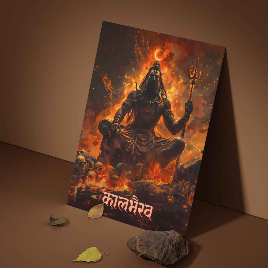 The "कालभैरव" Kaalbhairava Poster | 8K | Premium Glossy - Bharatvarsh Arts--Wall Poster Sets - Buy Indian Spiritual, Mythology, Gods, Warrior Wall Art - For Living Room, Decor