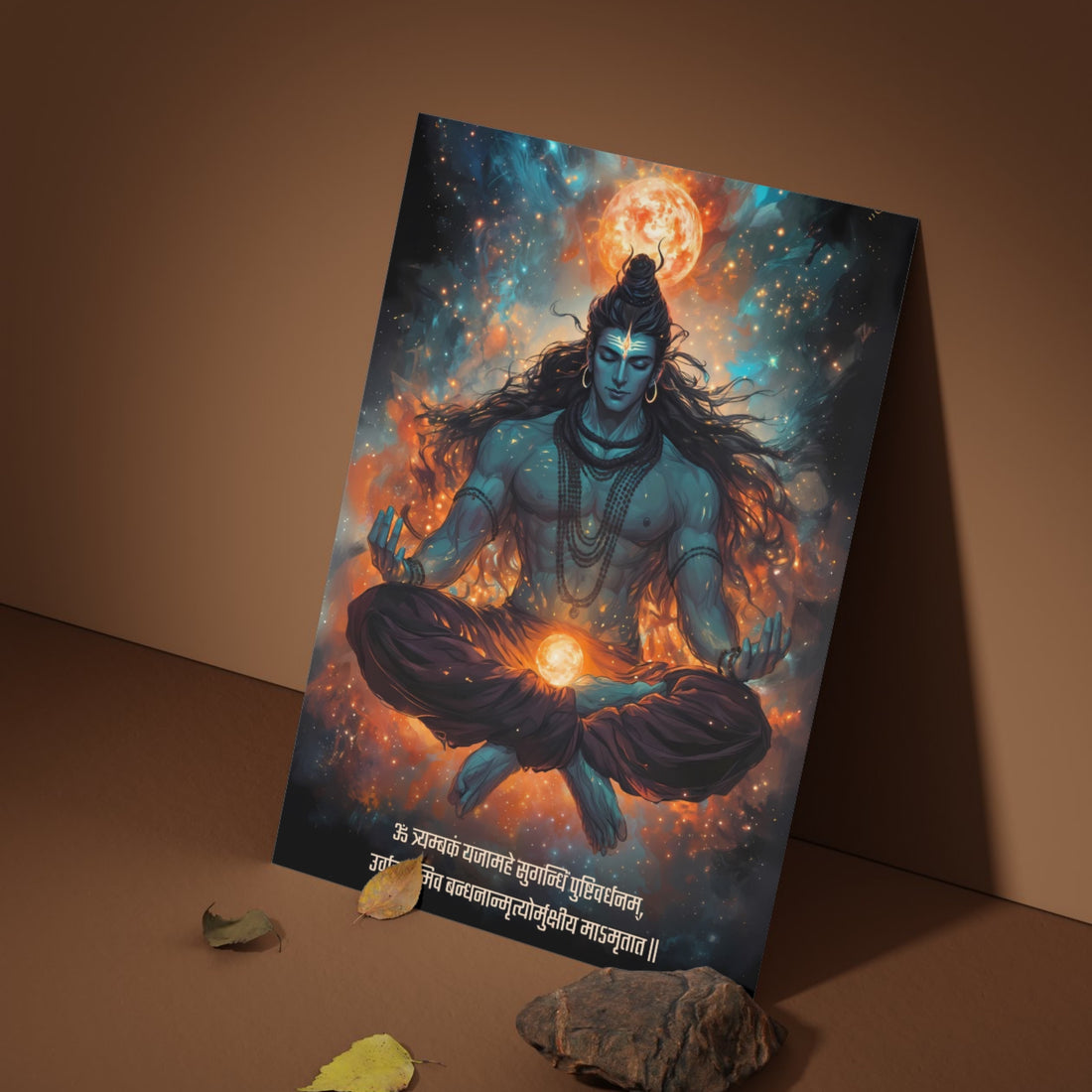 The "ॐ त्र्यम्बकं यजामहे " Lord Shiva Poster | 8K | Premium Glossy - Bharatvarsh Arts--Wall Poster Sets - Buy Indian Spiritual, Mythology, Gods, Warrior Wall Art - For Living Room, Decor
