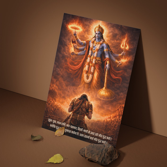 The 'शस्त्र उठाओ पार्थ' Krishna Mahabharat Poster | 8K | Premium Glossy