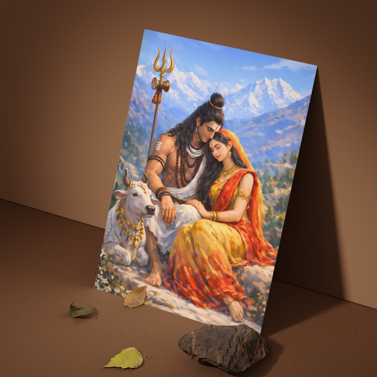 The Shiv Parvati Peaceful Poster | 8K | Premium Glossy
