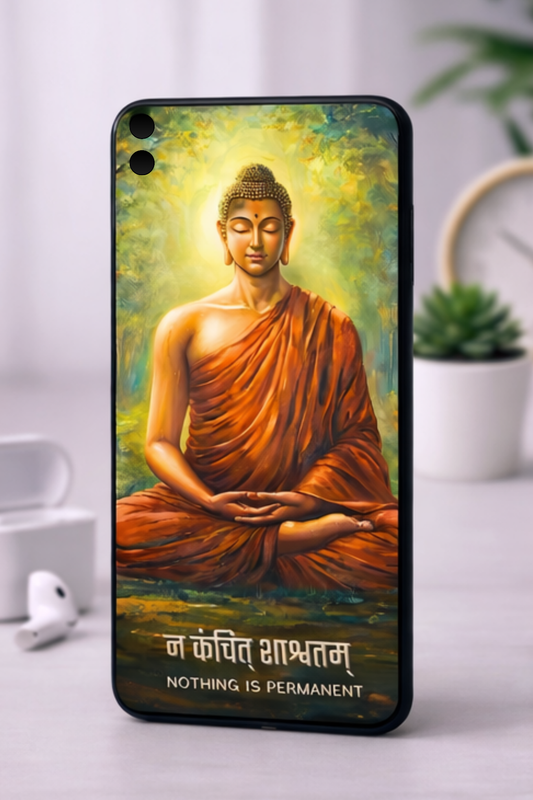 The "न कंचित् शाश्वतम्" Gautam Buddha Mobile Skin | Premium UV Print | Matte Finish