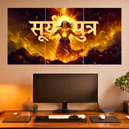 The "सूर्यपुत्र" Suryaputra Karna Epic 3 Panel SPLIT Poster | 8K | Premium Glossy