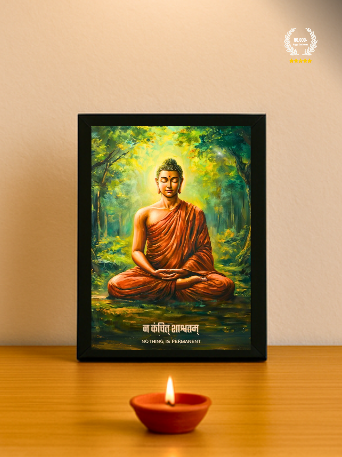 The "न कंचित् शाश्वतम्" Gautam Buddha Wall Frame | Premium Quality