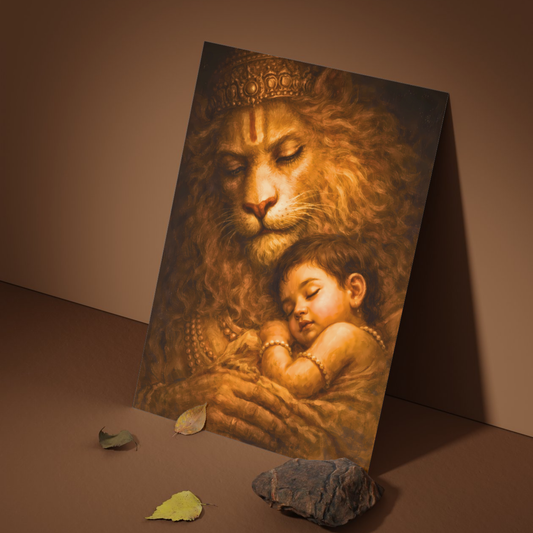 The Narsimha Bhagwan Peaceful Poster | 8K | Premium Glossy