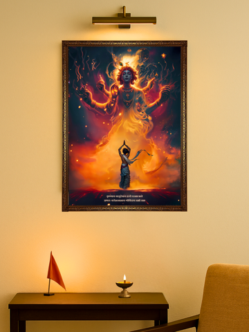 The "कृष्णाय वासुदेवाय हरये परमात्मने" Krishna Wall Frame | Premium Quality - Bharatvarsh Arts--Wall Poster Sets - Buy Indian Spiritual, Mythology, Gods, Warrior Wall Art - For Living Room, Decor