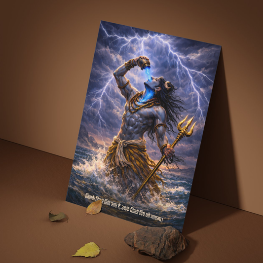 The 'जिनके हिस्से शिव आए हैं, उनके हिस्से विष भी आएगा' Lord Shiva Nilkanthay Poster | 8K | Premium Glossy