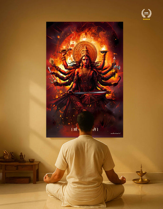 The "महिषासुरमर्दिनि" Durga Mata Large Poster | 8K | Premium Glossy