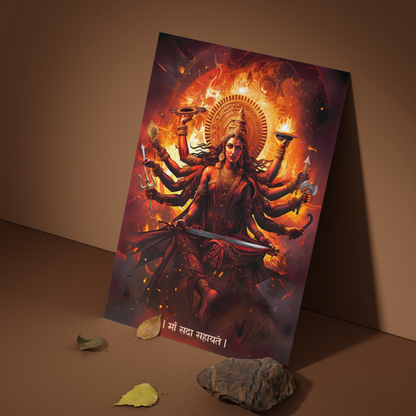 The "महिषासुरमर्दिनि" Durga Mata Poster | Bharatvarsh Posters  | Portrait - 1 x 1.5 ft ( Premium Glossy )