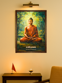 The "न कंचित् शाश्वतम्" Gautam Buddha Wall Frame | Premium Quality - Bharatvarsh Arts--Wall Poster Sets - Buy Indian Spiritual, Mythology, Gods, Warrior Wall Art - For Living Room, Decor
