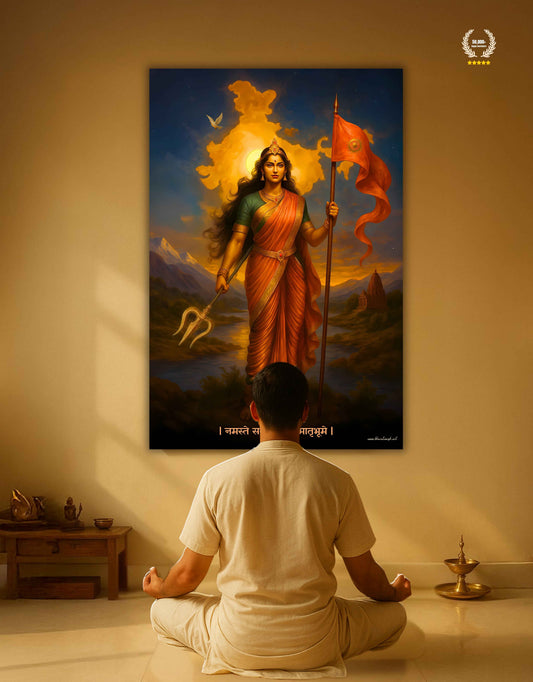 The 'नमस्ते सदा वत्सले मातृभूमे' Bharat Mata Premium Large Poster | 8K | Premium Glossy