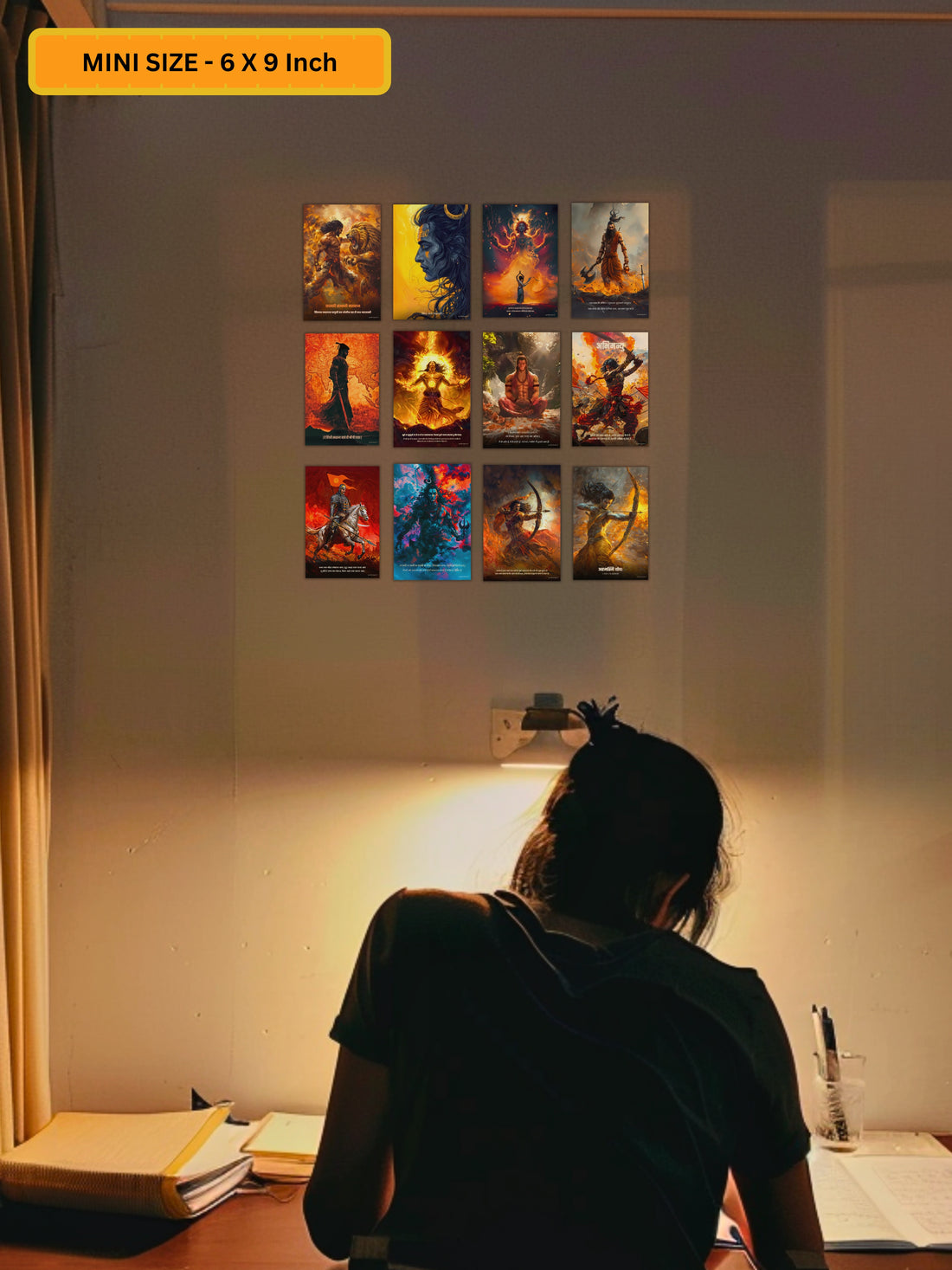 The 'BLOODLINE' Mini Size 12 Premium Posters Combo + Free Fevicol EasyStick Kit + 1 Surprise Sticker ( Customisable ) - Bharatvarsh Arts--Wall Poster Sets - Buy Indian Spiritual, Mythology, Gods, Warrior Wall Art - For Living Room, Decor
