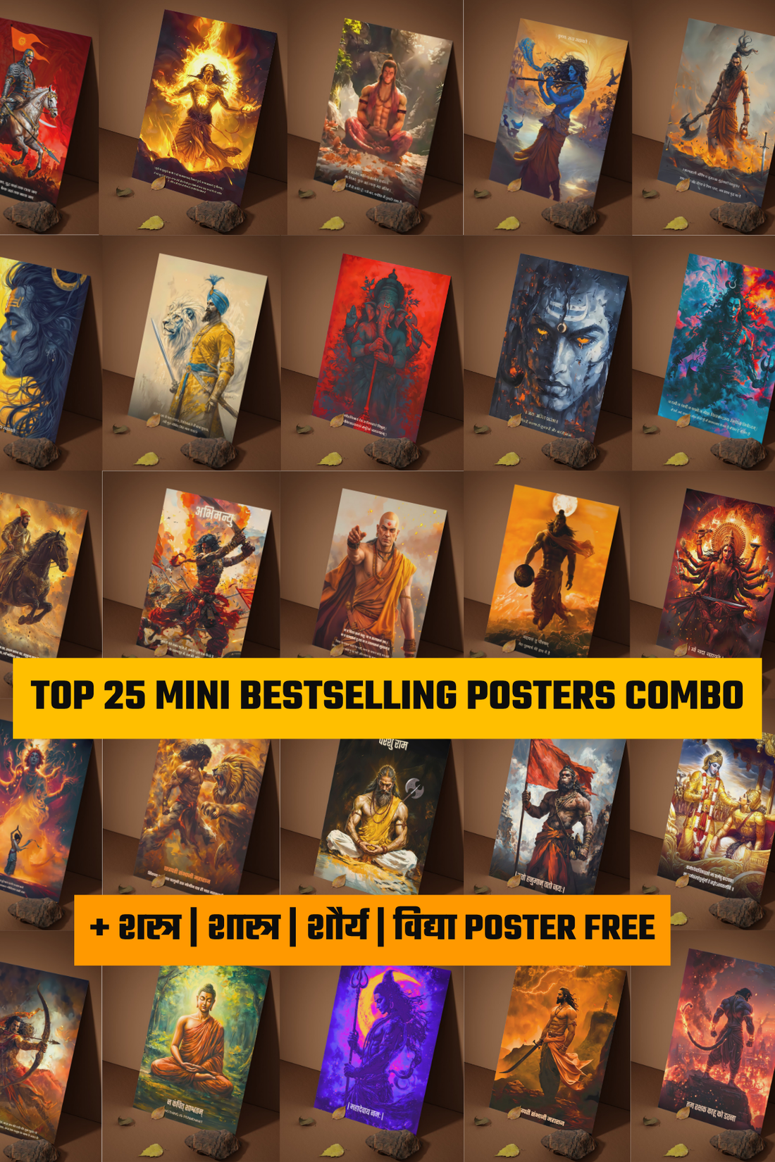 The Bharatvarsh Complete History 25 Mini Posters Combo  + Free Fevicol EasyStick Kit + 2 Surprise Stickers