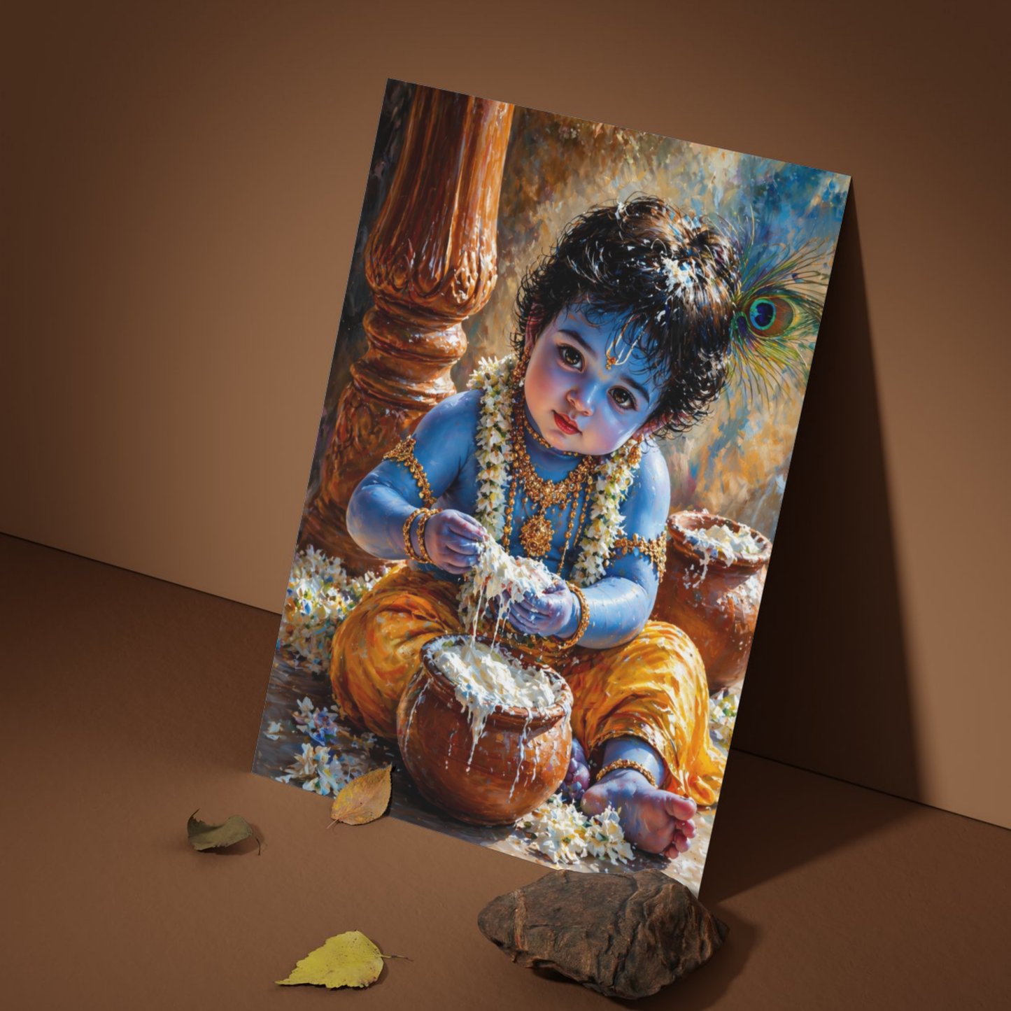 The Bal Krishna Makhanchor Poster | 8K | Premium Glossy