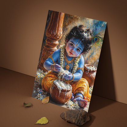 The Bal Krishna Makhanchor Poster | 8K | Premium Glossy