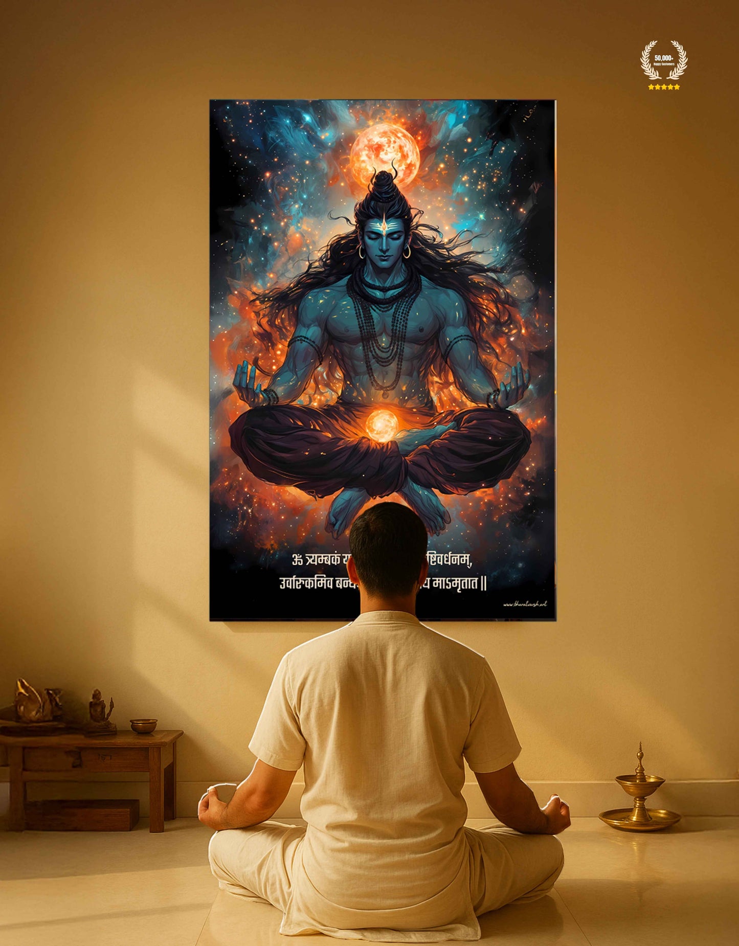 The "ॐ त्र्यम्बकं यजामहे " Lord Shiva Large Poster | 8K | Premium Glossy